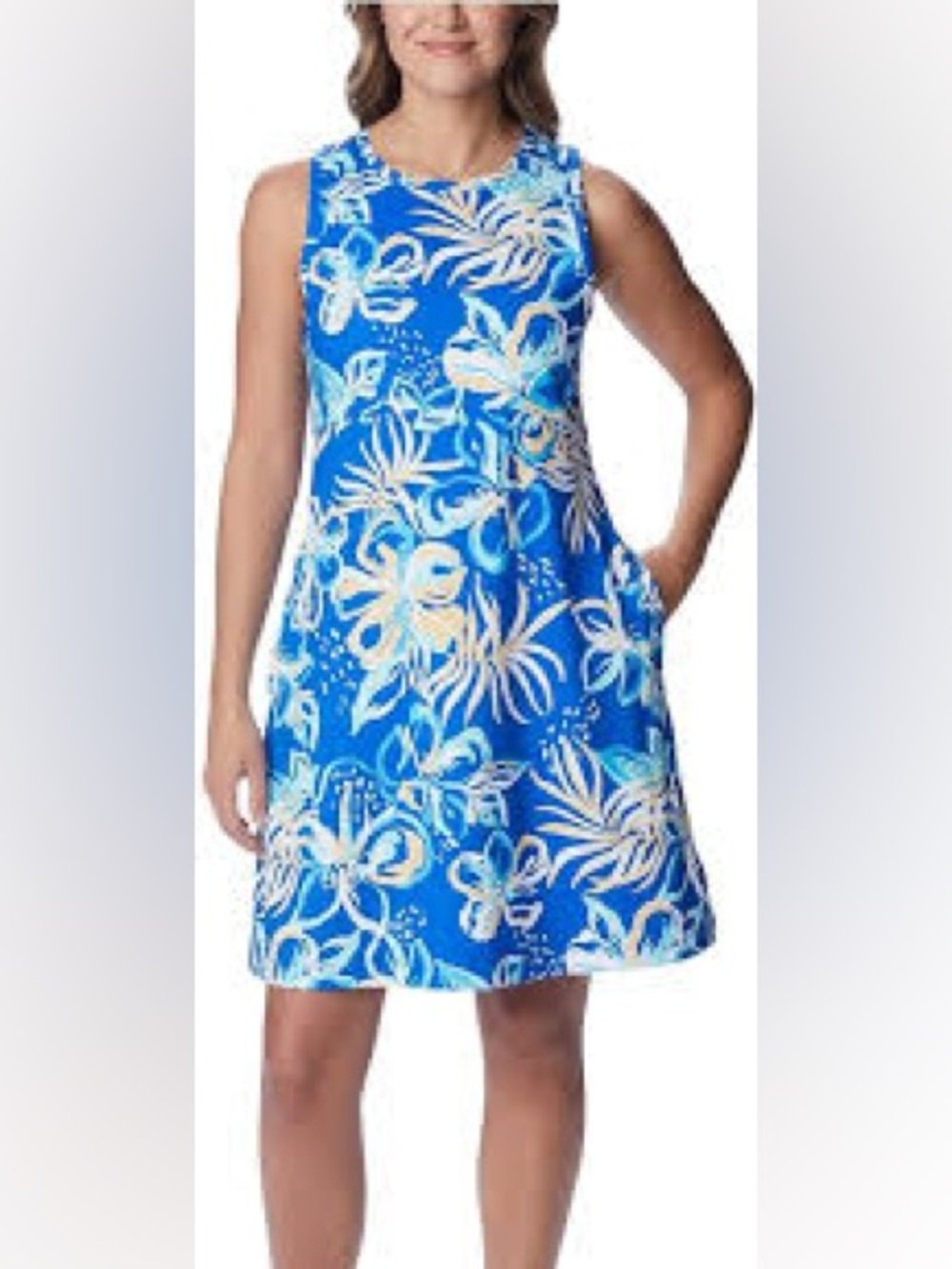Columbia PFG blue print tank dress sz XXL